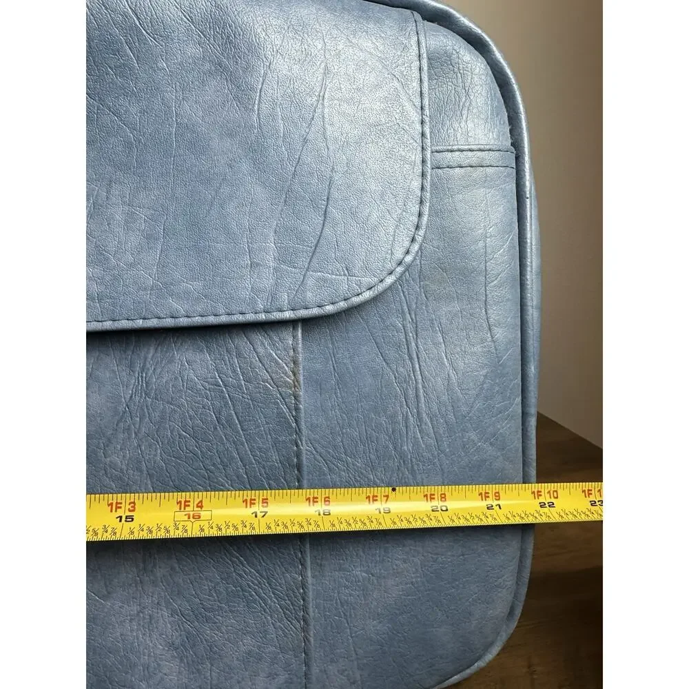Samsonite Baby Blue Soft Faux Leather Carry On and Luggage Set Of 2